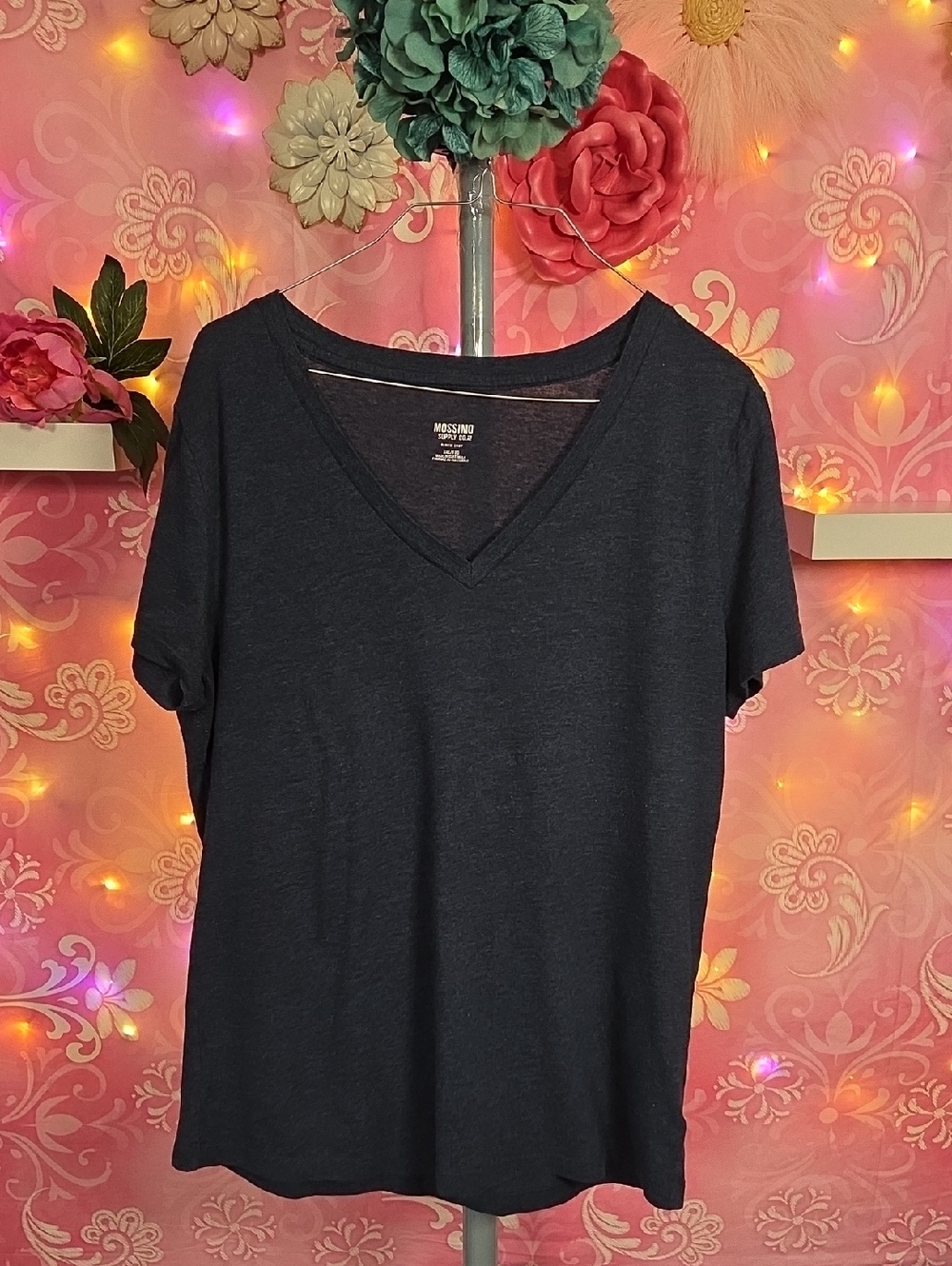 Mossimo Supply Co. Women's V-Neck Short Sleeve Tee - Charcoal
